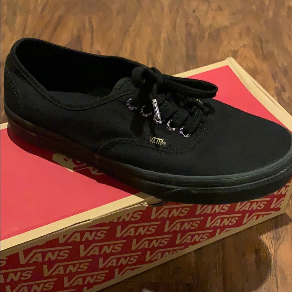 Black/ leopard vans